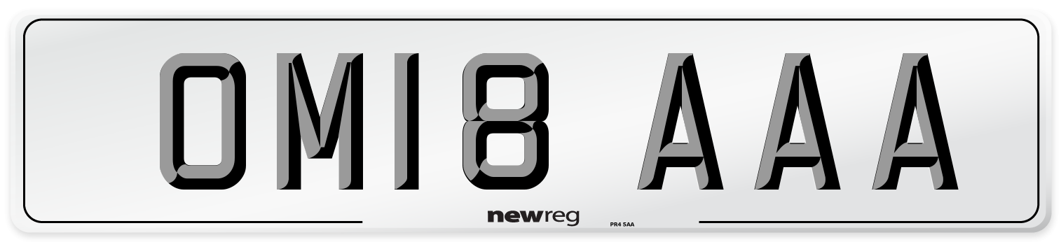 OM18 AAA Number Plate from New Reg